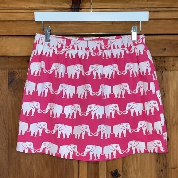 Future First Lady Pink & White Elephant mini skirt Sz. S - Picture 1 of 10
